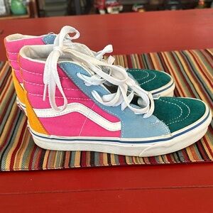 Vans Kids High-Top Sneakers - Pink, Blue, Green, and Orange
